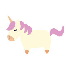 Poster - cute unicorn fantasy isolated icon vector illustration design