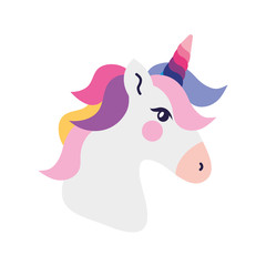 Wall Mural - head of cute unicorn fantasy isolated icon vector illustration design