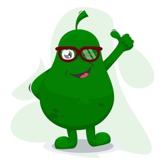 Wall Mural - fruit avocado mascot cartoon vector