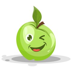 Wall Mural - fruit green apple mascot cartoon vector