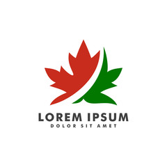 maple leaf logo design vector illustration template