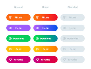 Wall Mural - web set of ux ui navigation buttons
