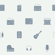 © Pavel-reDesign - Music - Vector background (seamless pattern) of silhouettes sound equipment for graphic design