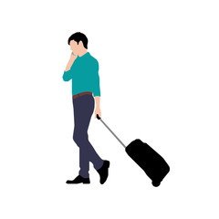 Wall Mural - Walking male person sihouette illustration (side view)