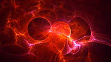 3D Rendering Abstract Red Fractal Light Background