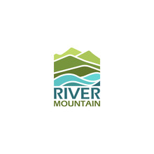 Mountain Landscape, Peak River Creek Logo Vector Template
