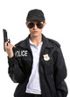 © Pixel-Shot - Female police officer on white background