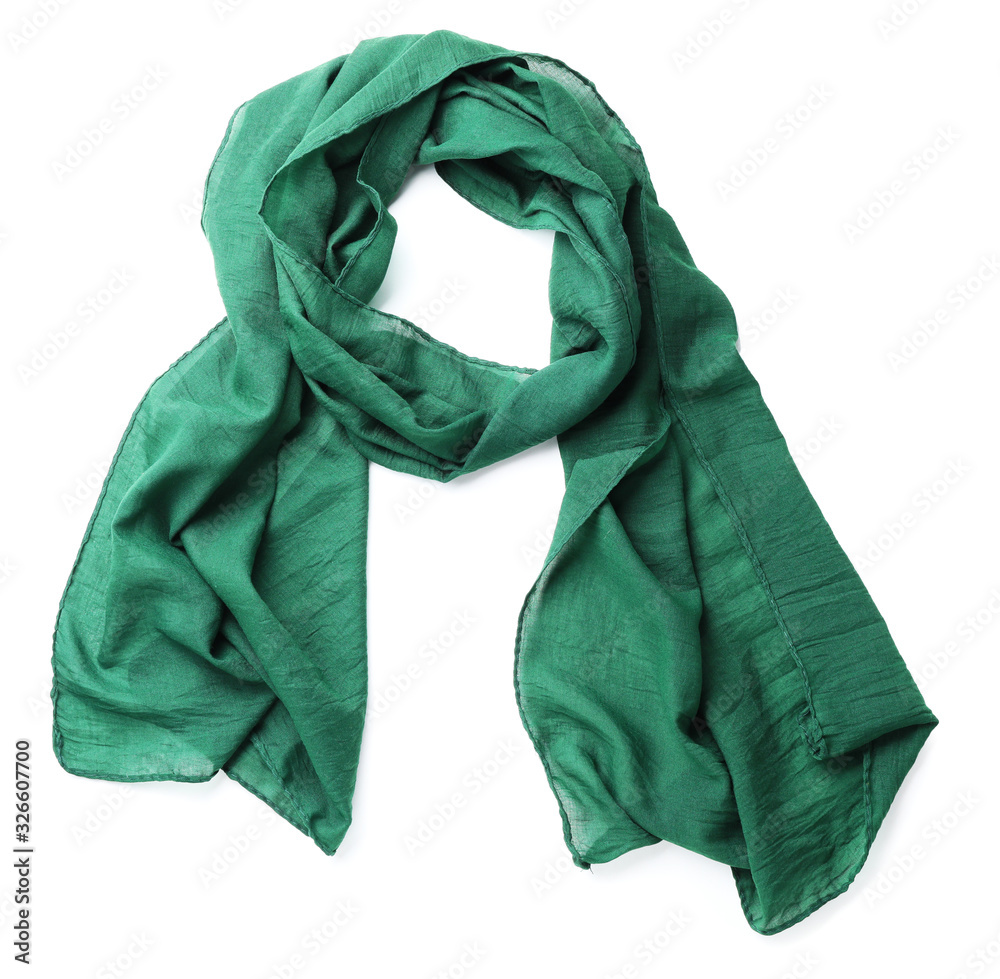 Beautiful scarf on white background