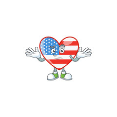 Wall Mural - A comical Grinning independence day love cartoon design style