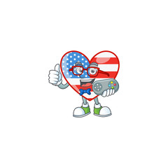 Poster - An attractive gamer independence day love cartoon character design