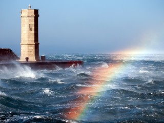 Canvas Print - sea storm wind