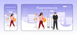 Kleptomania adaptive landing page flat color vector template. Store theft. Addictive behavior mobile and PC homepage layout. Shoplifting one page website UI. Webpage cross platform design