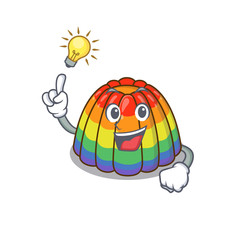 Sticker - a clever rainbow jelly cartoon character style have an idea gesture