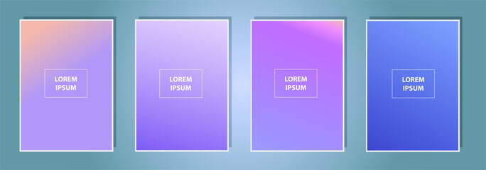 Fototapete - Abstract creative multicolored blurred vector background set. Minimal style texture for your art and design