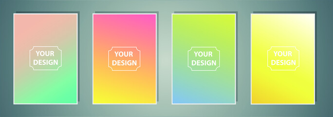 Poster - Abstract creative multicolored blurred vector background set. Minimal style texture for your art and design