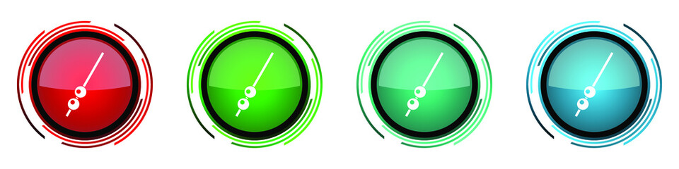 Aufkleber - Fresh olive on stick vetor round glossy vector icons, food set of buttons for webdesign, internet and mobile phone applications in four colors options isolated on white background