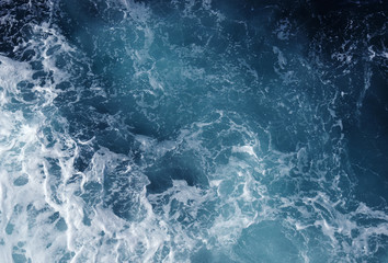 sea water with white wave for background