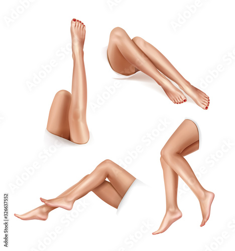 Beautiful women's legs in various positions Tableau sur Toile