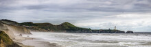 Panoramic Landscape Of Starfish Cove And Yaquina Head Outstanding Natural Area State Park, Oregon Coast, Newport, USA.