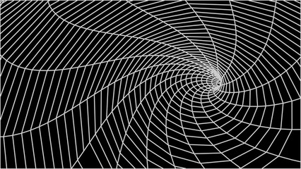 Poster - Abstract tunnel. Vector wormhole. 3D corridor mesh.