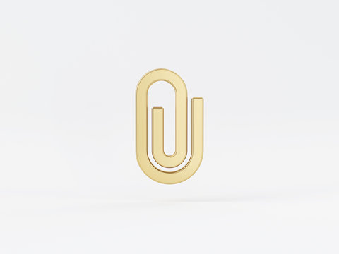 Golden metal 3d icon object isolated in white background. 3d rendering - illustration.