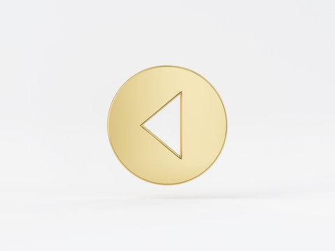 Golden metal 3d icon object isolated in white background. 3d rendering - illustration.