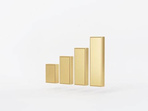 Golden metal 3d icon object isolated in white background. 3d rendering - illustration.
