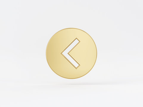 Golden metal 3d icon object isolated in white background. 3d rendering - illustration.