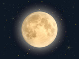 Fototapeta Kosmos - Full moon with star , Vector