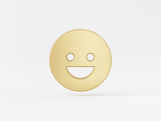 Golden metal 3d icon object isolated in white background. 3d rendering - illustration.