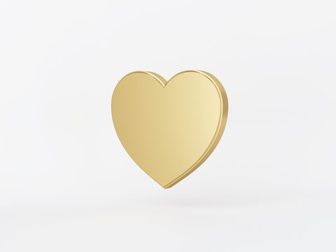 Golden metal 3d icon object isolated in white background. 3d rendering - illustration.