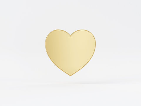 Golden metal 3d icon object isolated in white background. 3d rendering - illustration.