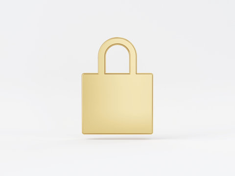 Golden metal 3d icon object isolated in white background. 3d rendering - illustration.