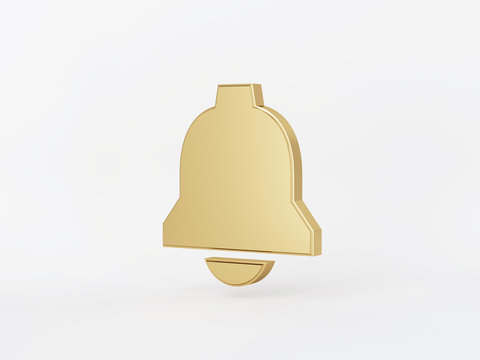 Golden metal 3d icon object isolated in white background. 3d rendering - illustration.