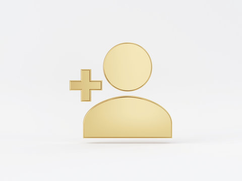Golden metal 3d icon object isolated in white background. 3d rendering - illustration.