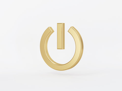 Golden metal 3d icon object isolated in white background. 3d rendering - illustration.