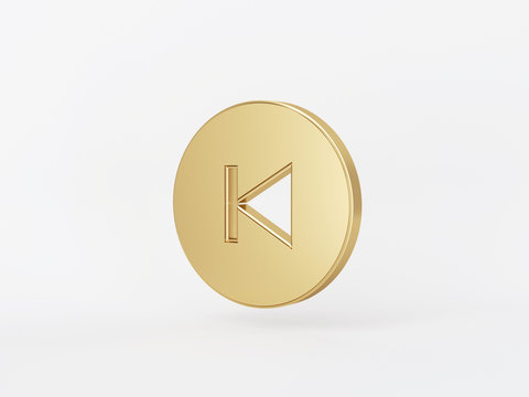 Golden metal 3d icon object isolated in white background. 3d rendering - illustration.