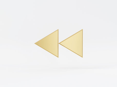 Golden metal 3d icon object isolated in white background. 3d rendering - illustration.