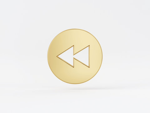 Golden metal 3d icon object isolated in white background. 3d rendering - illustration.
