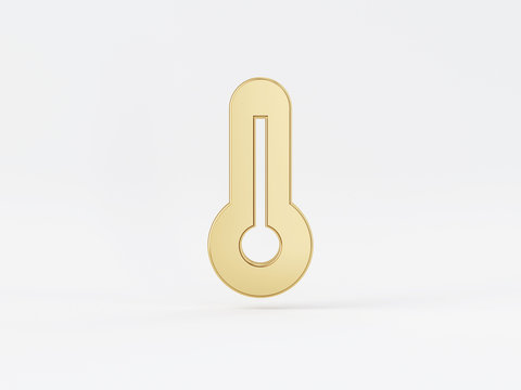 Golden metal 3d icon object isolated in white background. 3d rendering - illustration.