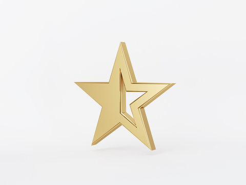 Golden metal 3d icon object isolated in white background. 3d rendering - illustration.