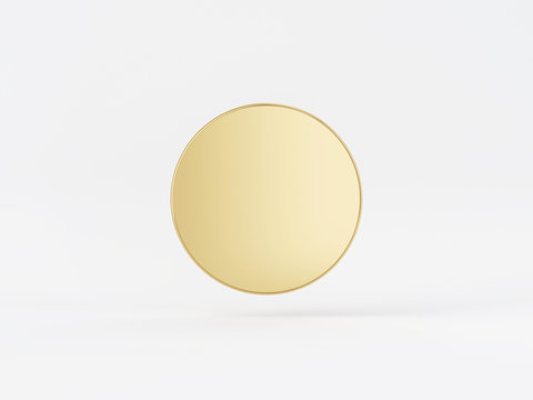 Golden metal 3d icon object isolated in white background. 3d rendering - illustration.