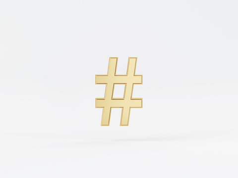 Golden metal 3d icon object isolated in white background. 3d rendering - illustration.