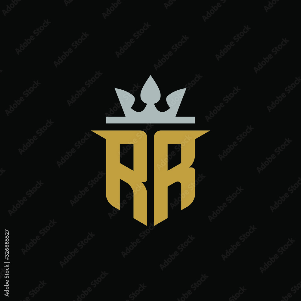 Initial Letter RR with Shield King Logo Design Stock Vector | Adobe Stock