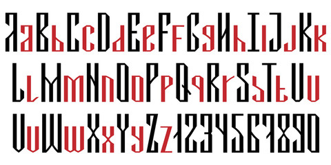 Poster - English geometric font cyrillic style