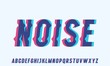 Noise font. modern typeface with glitched or distortion effect