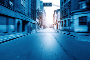 Poster - Classical architecture and urban roads on the bund in Shanghai, China