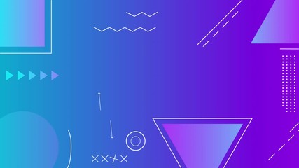 Poster - Abstract shap figures in blue gradient background with violet lines 2D motion animation