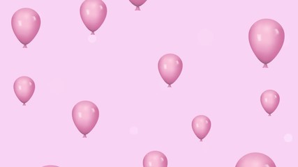 Poster - Pink flying balloons on pink background 2D motion