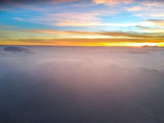 Wall Mural - aerial view of mountain with beautiful scenery.